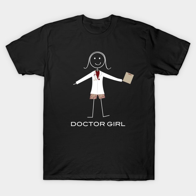 Funny Womens Doctor Girl Illustration T-Shirt by whyitsme